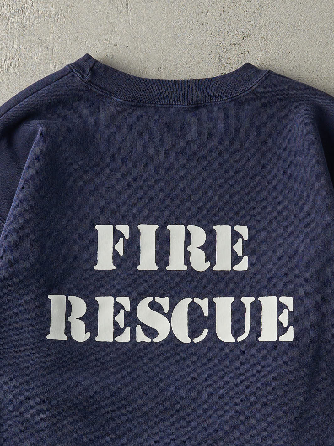 Vintage Y2K Navy Blue Fire Department Crewneck (M)