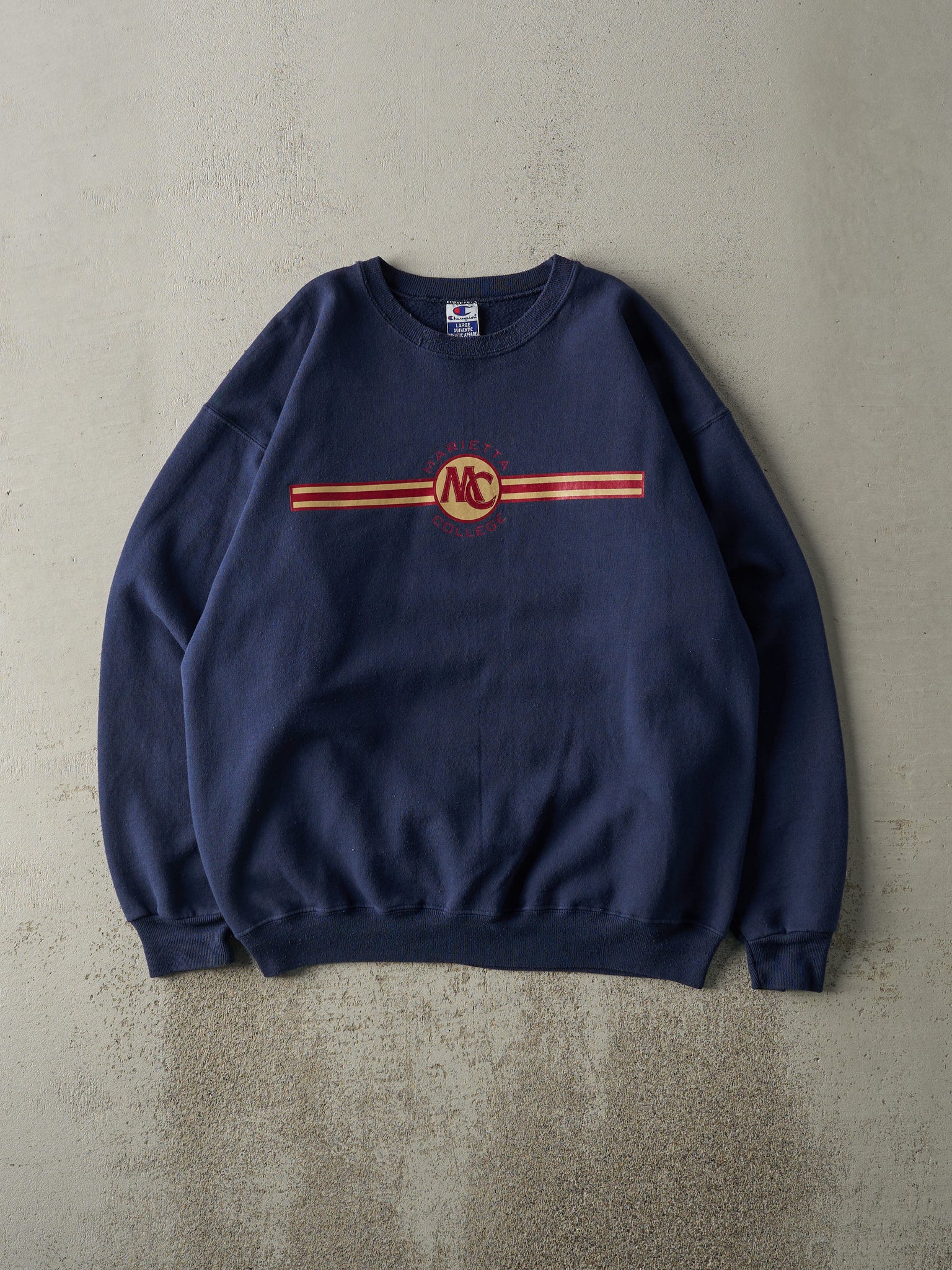 Vintage 90s Navy Blue Marietta College Crewneck (M/L)