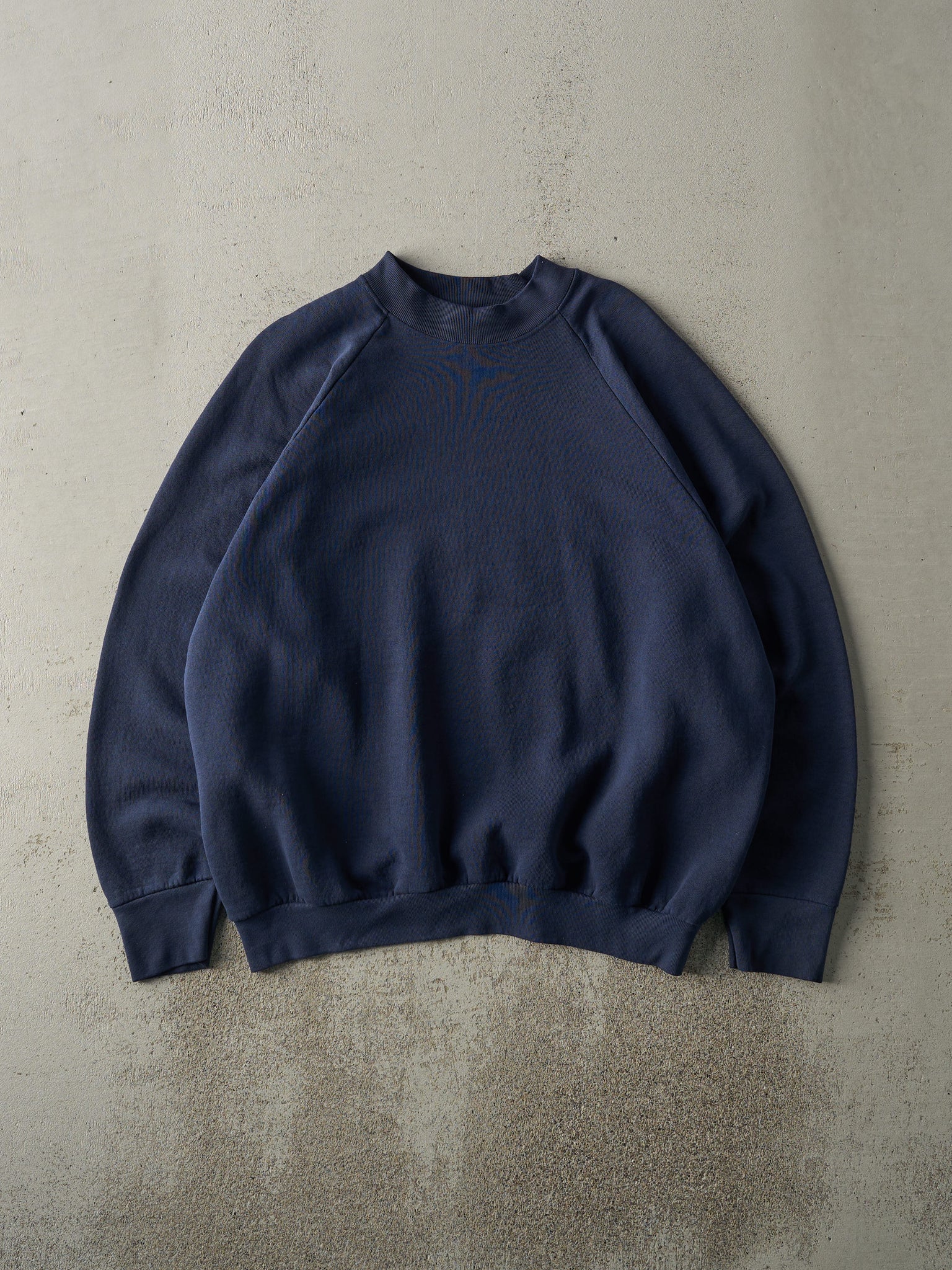 Vintage 90s Navy Blue Blank Boxy Crewneck (L)