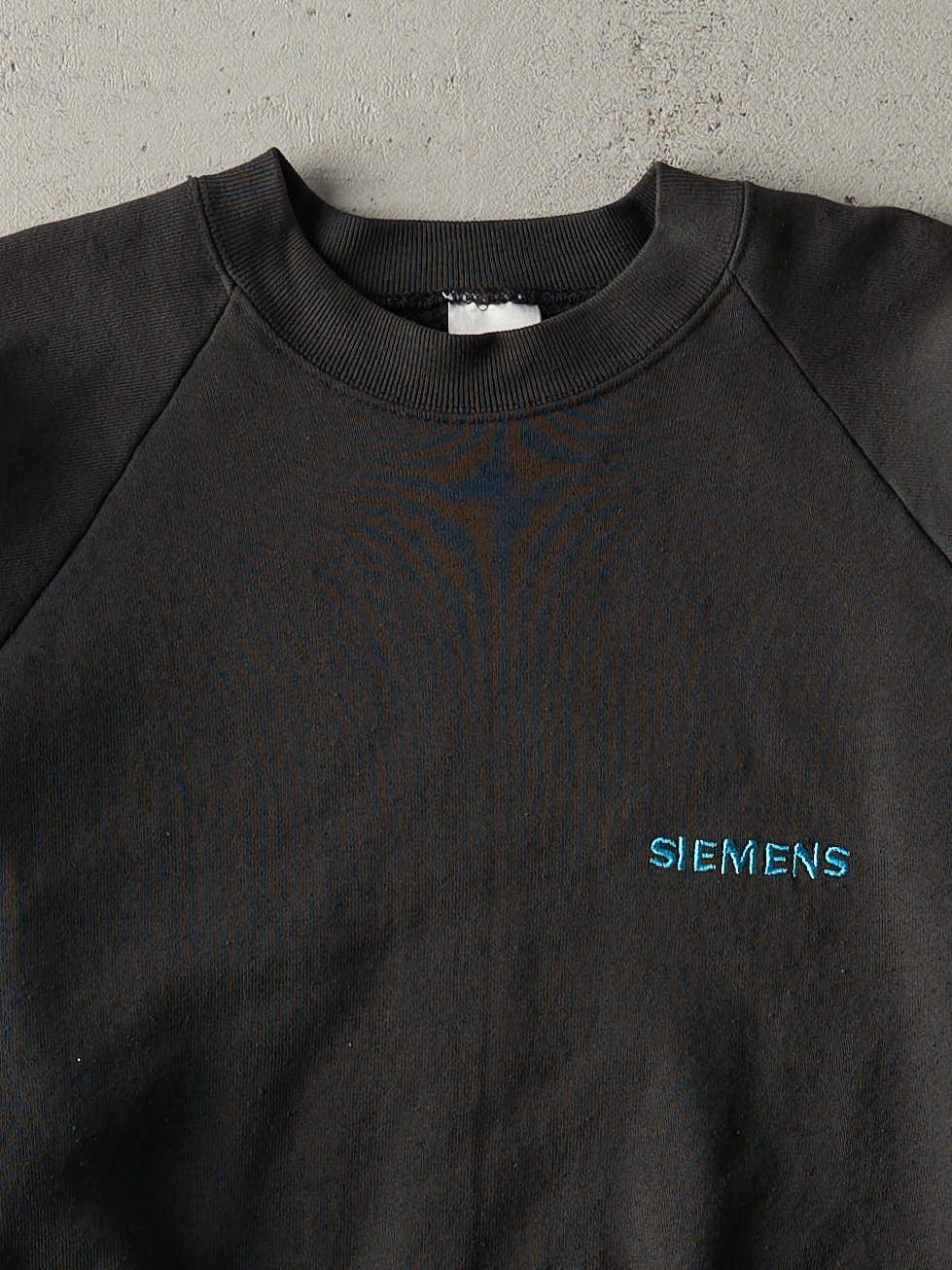 Vintage 80s Black Embroidered Siemens Crewneck (L)