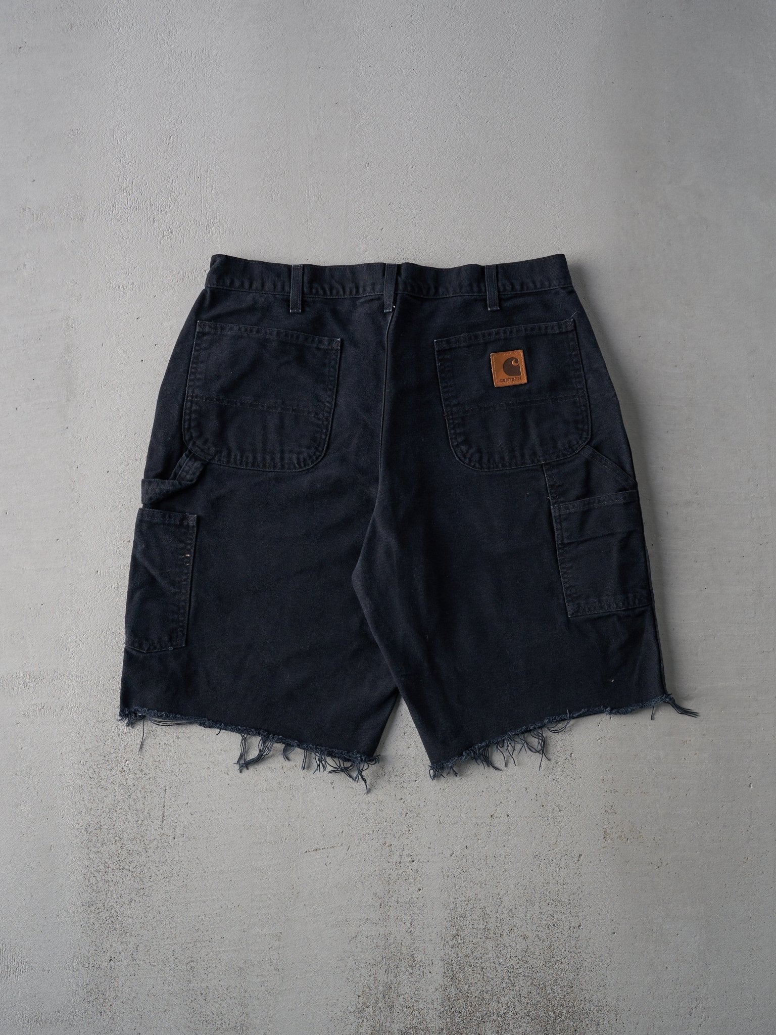 Vintage 90s Black Carhartt Carpenter Cut Off Shorts (35.5x11)