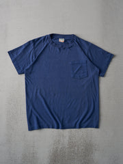 Vintage 80s Navy Blue Blank Watsons Pocket Tee (M)