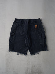 Vintage 90s Black Carhartt Carpenter Cut Off Shorts (35.5x11)