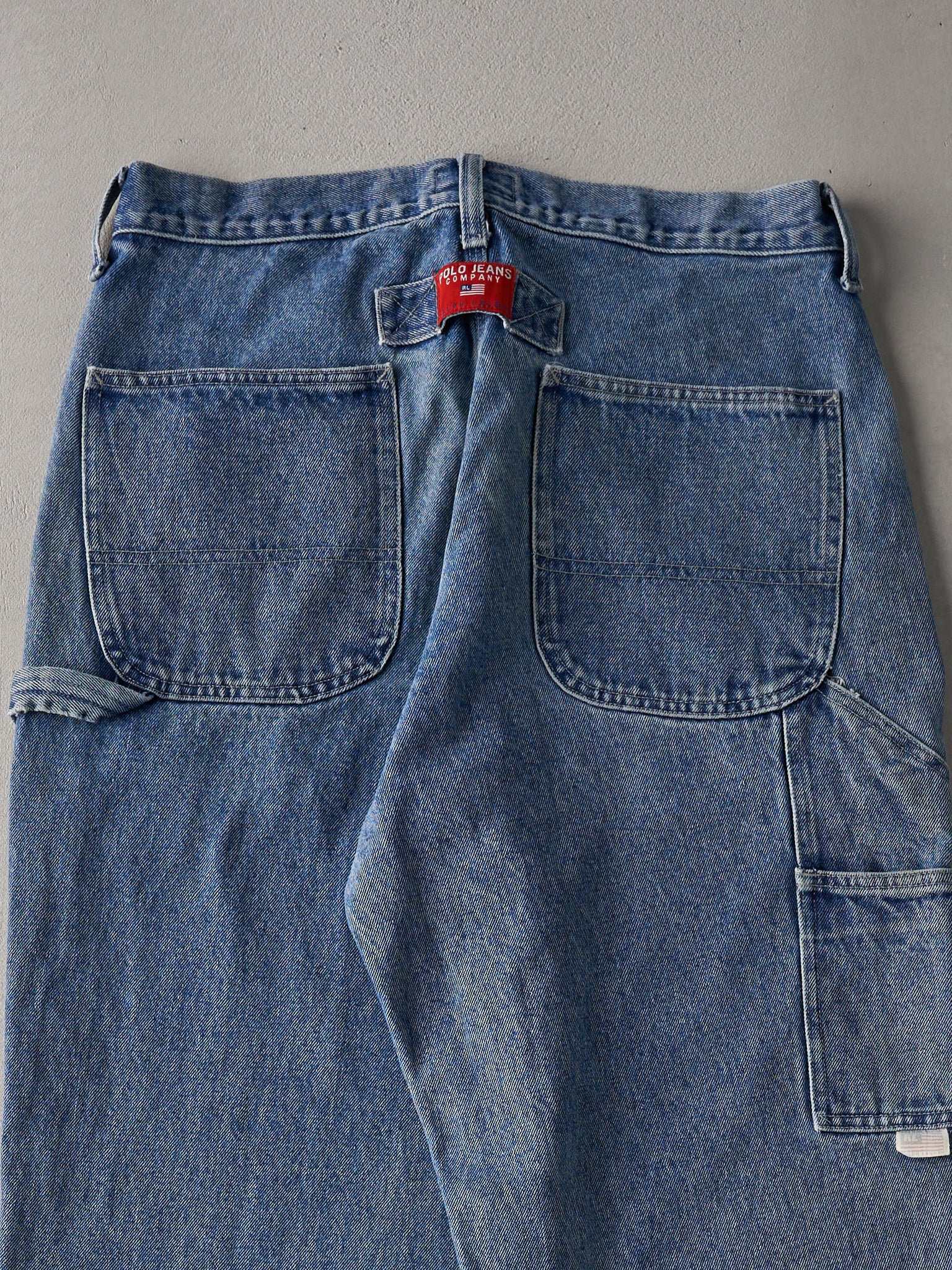 Vintage 90s Mid Wash Polo Jeans Co Ralph Lauren Denim Carpenter Pants (32x32)
