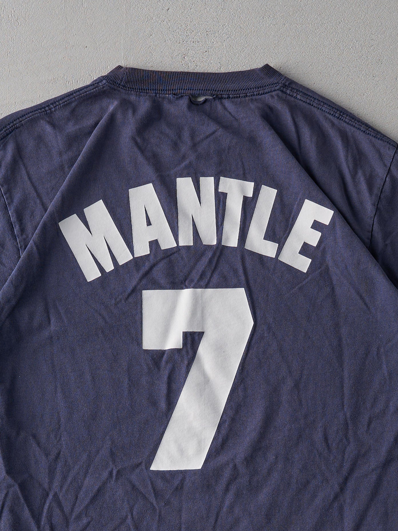 Vintage 90s Navy New York Yankees Mickey Mantle Player Tee (M)