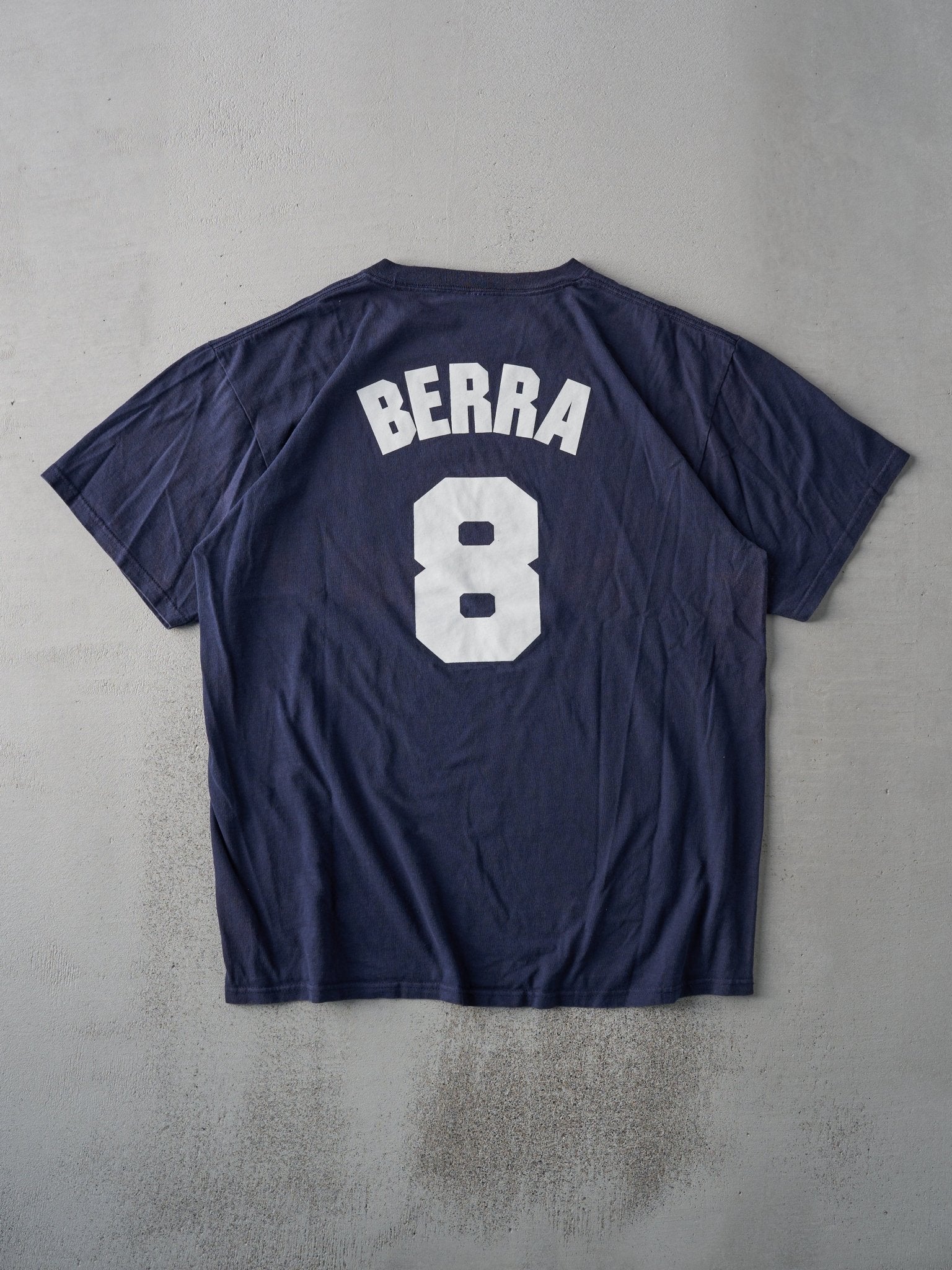Vintage Y2K Navy New York Yankees Yogi Berra Player Tee (L)