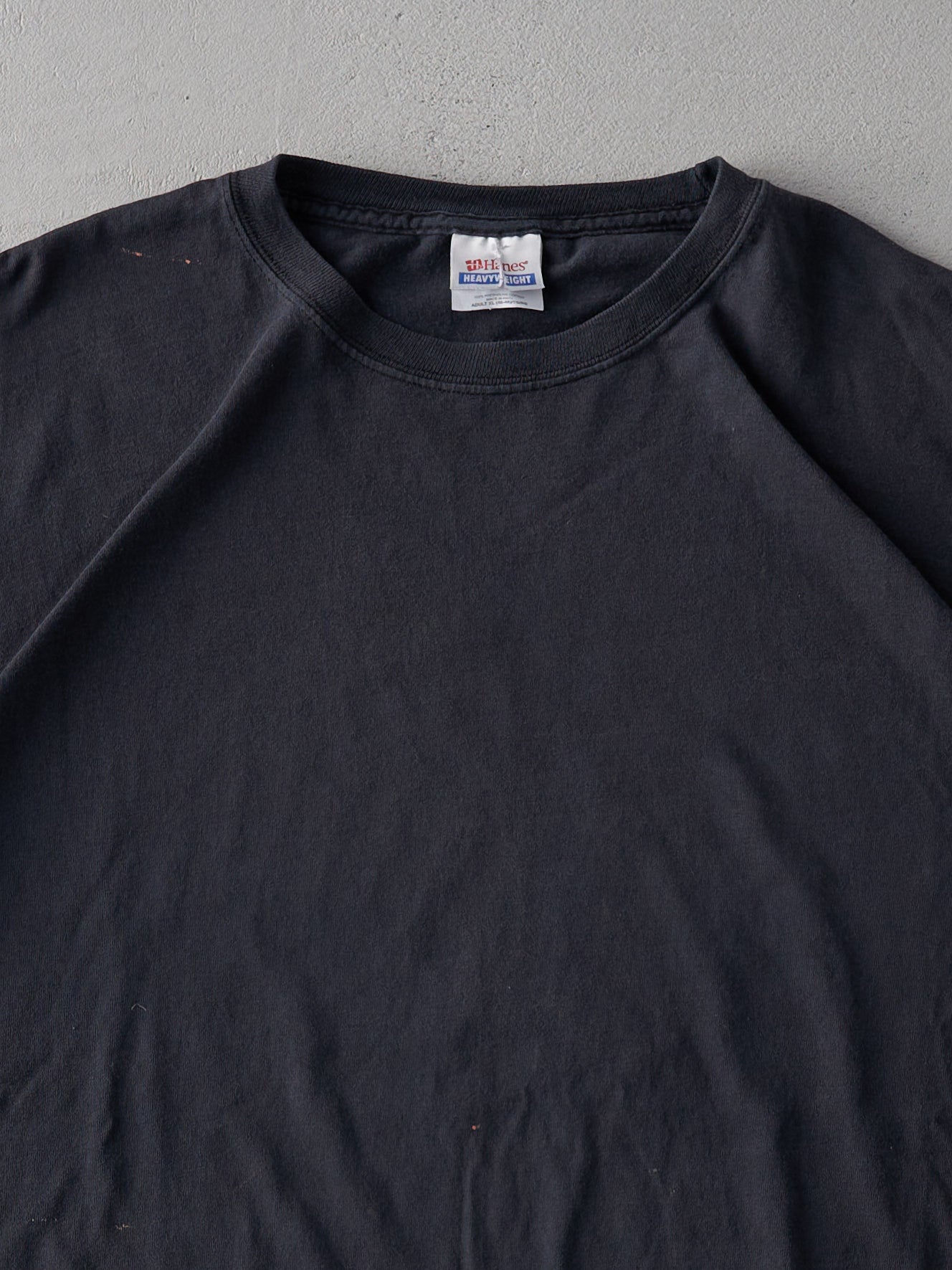 Vintage Y2K Faded Black Hanes Blank Tee (L)