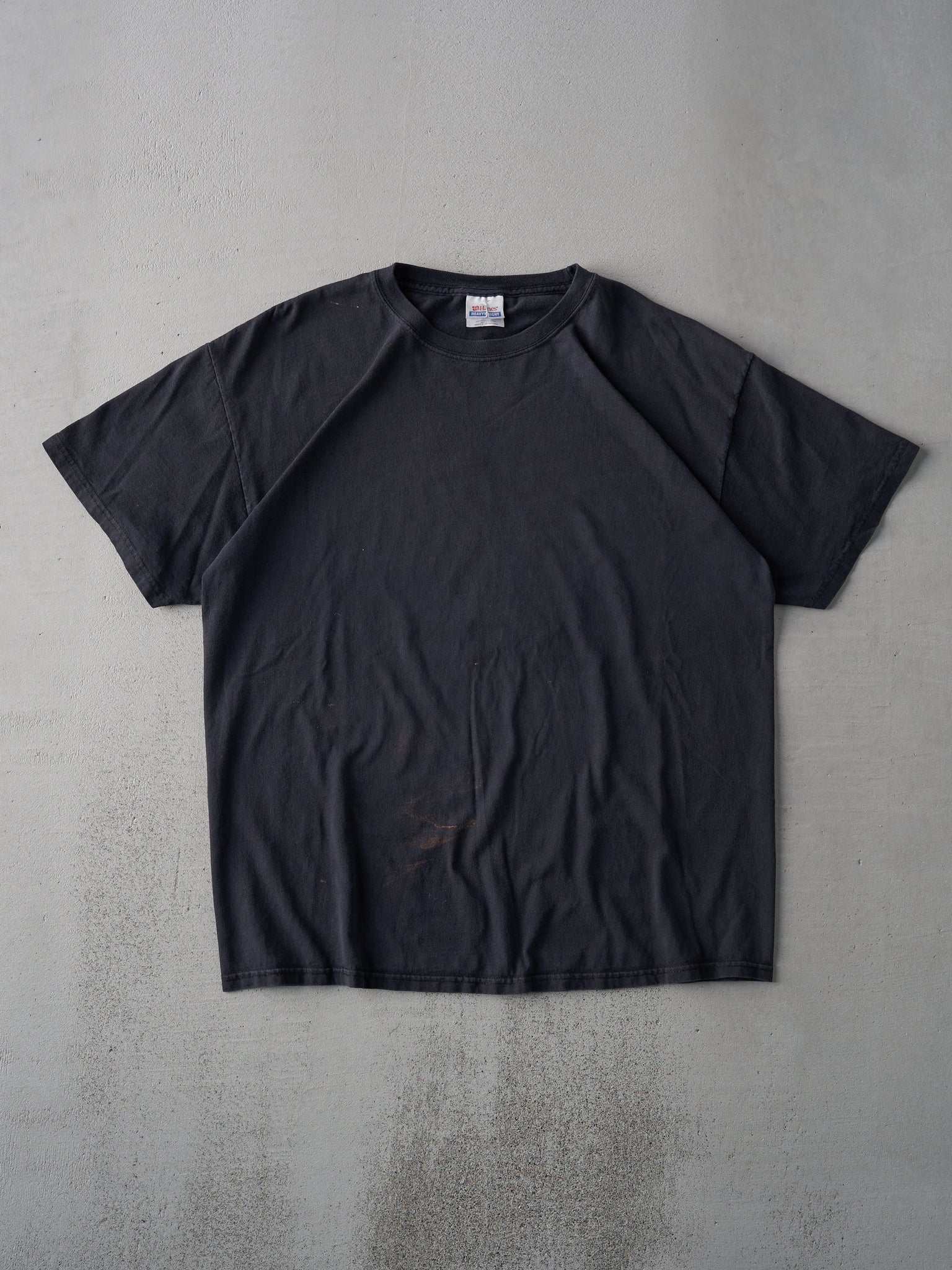 Vintage Y2K Faded Black Hanes Blank Tee (L)