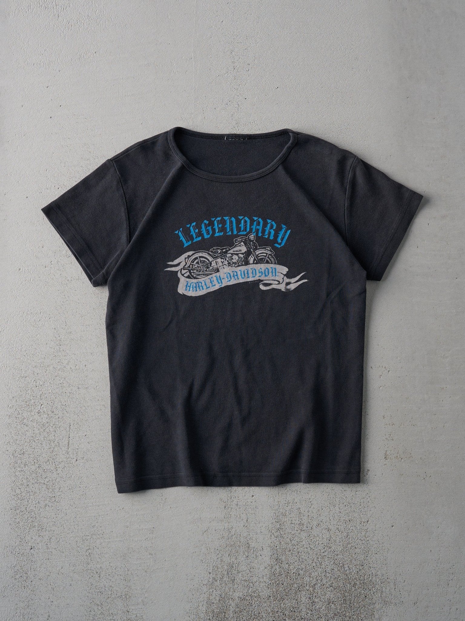 Vintage 03' Black Legendary West Bend Harley Davidson Baby Tee (S)