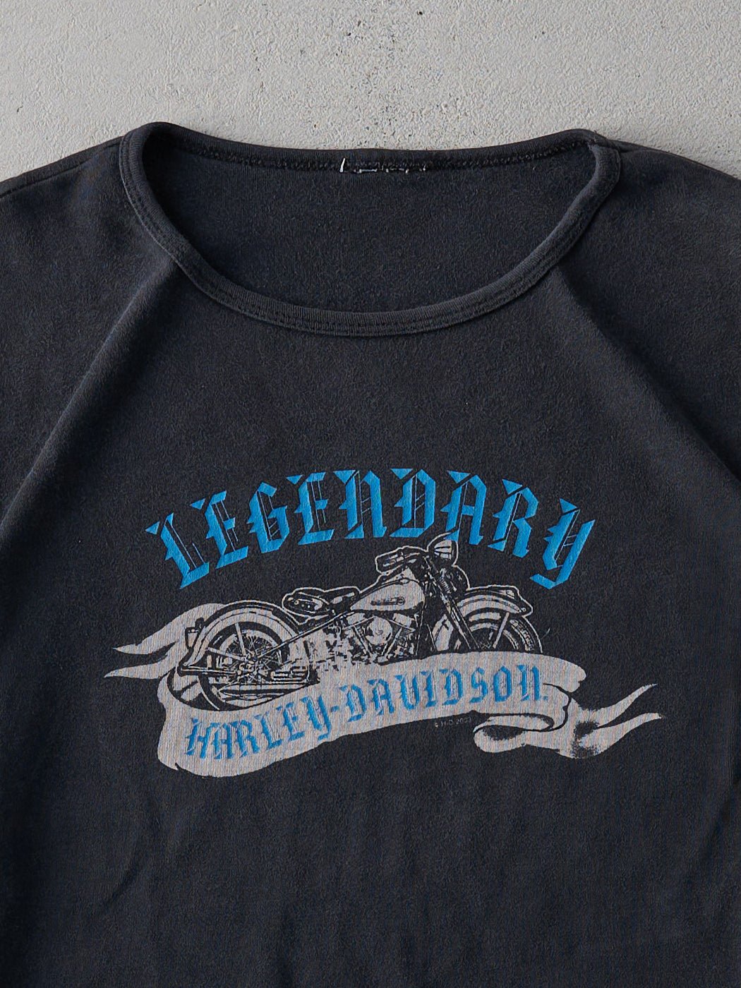 Vintage 03' Black Legendary West Bend Harley Davidson Baby Tee (S)