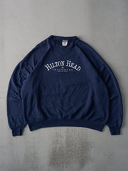 Vintage Y2K Navy Blue Hilton Head Light Weight Crewneck (XL)