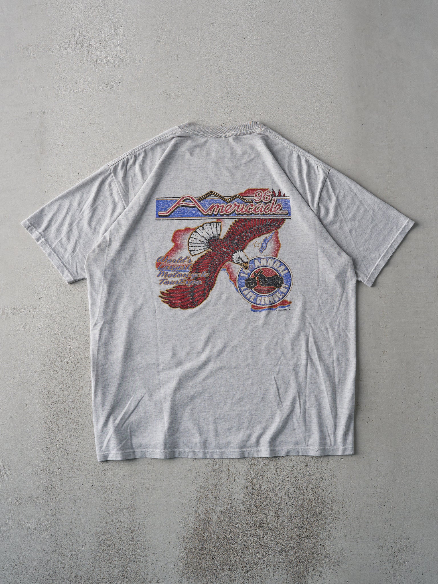 Vintage 96' Grey Americade Motorcycle Expo Tee (L)