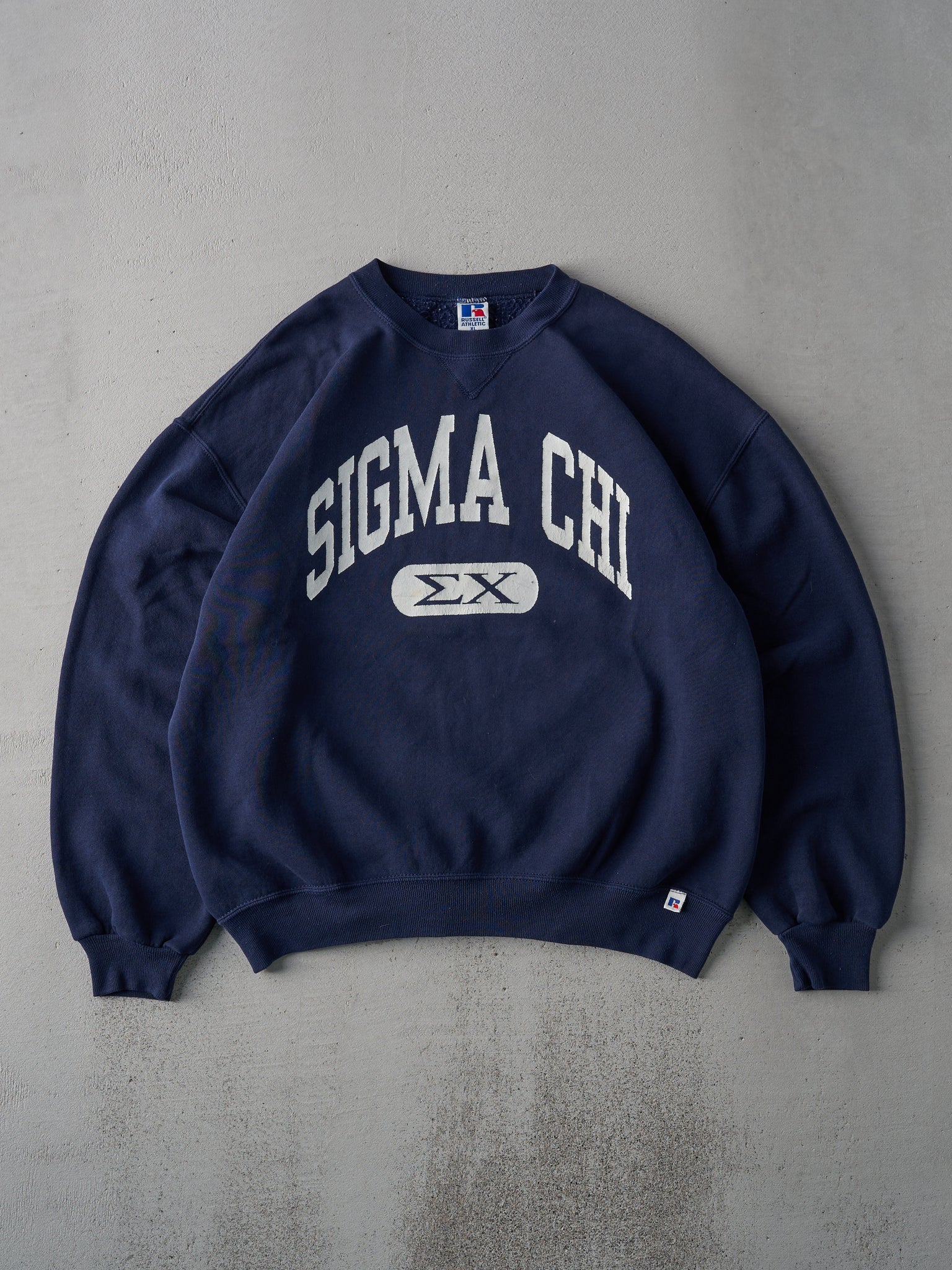 Vintage 90s Navy Sigma Chi Fraternity Russell Athletics Crewneck (L ...