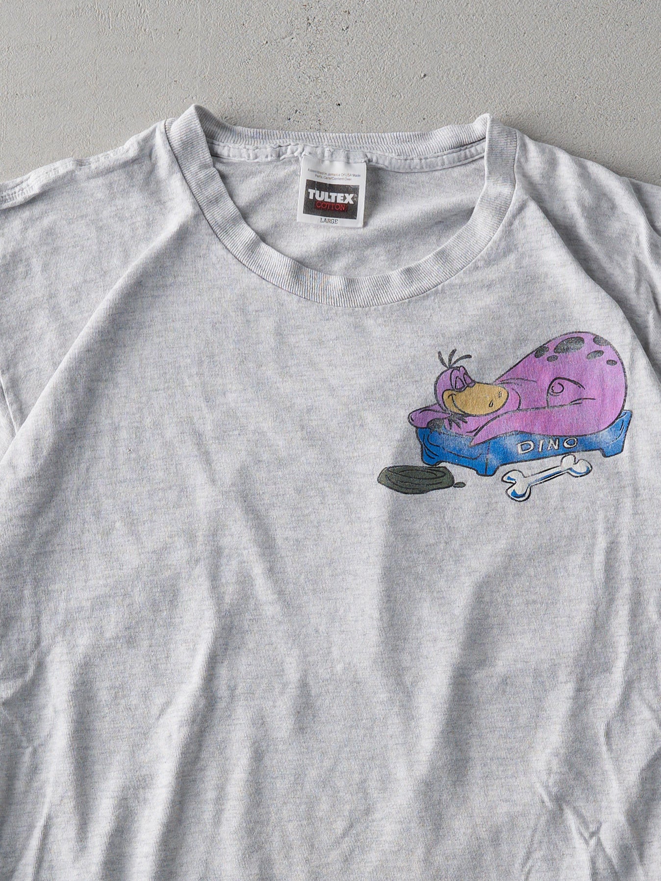 Vintage 94' Heather Grey Flintstones Dino Tee (M)