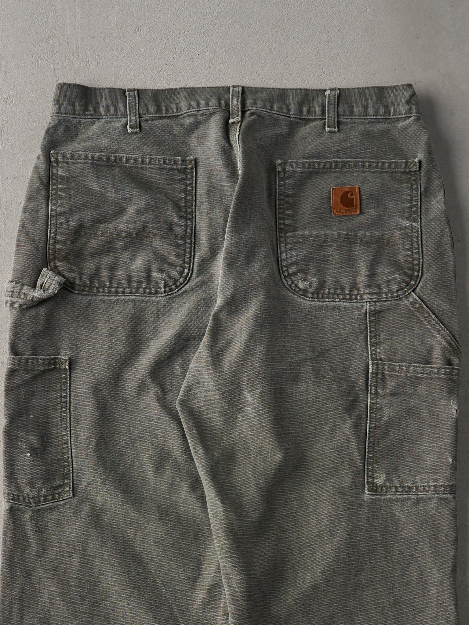 Vintage Y2K Faded Green Carhartt Loose Original Fit Carpenter Pants (34x28.5)
