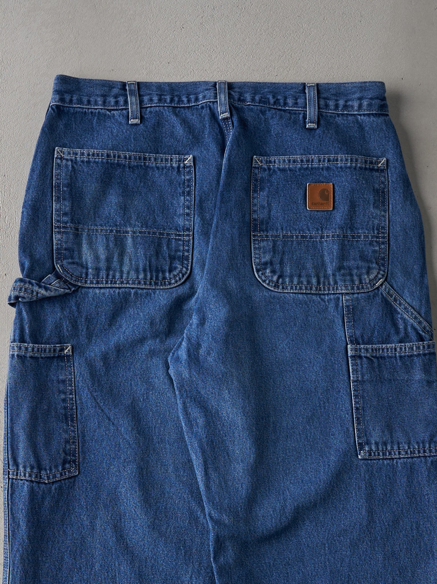 Vintage 90s Mid Wash Carhartt Dungaree Carpenter Jeans (33x33)