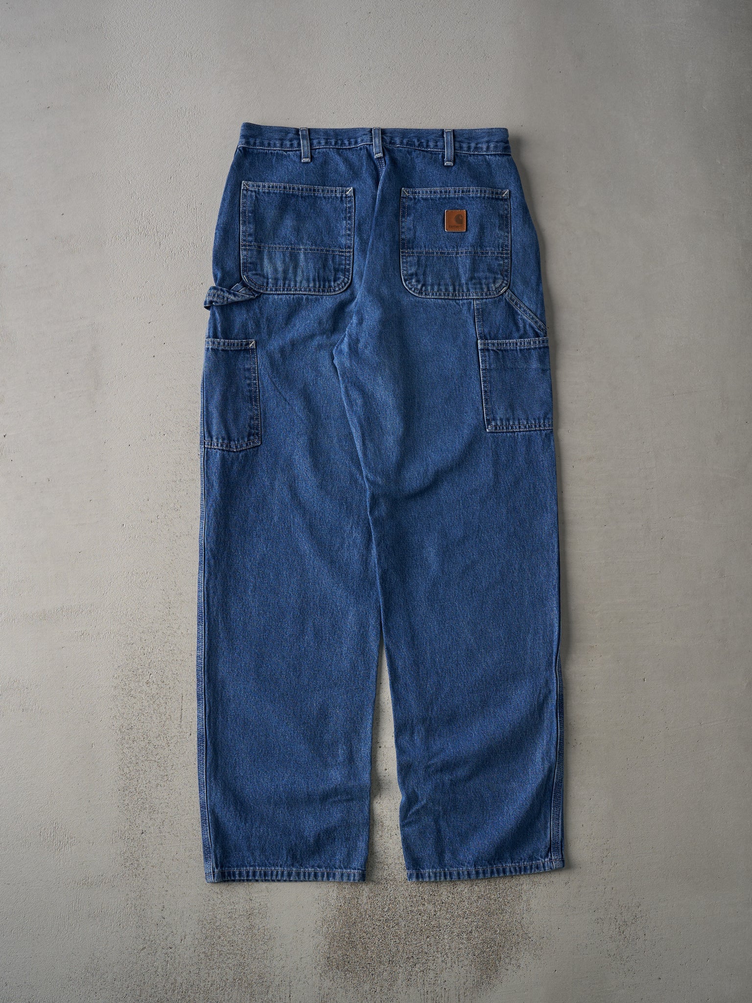 Vintage 90s Mid Wash Carhartt Dungaree Carpenter Jeans (33x33)