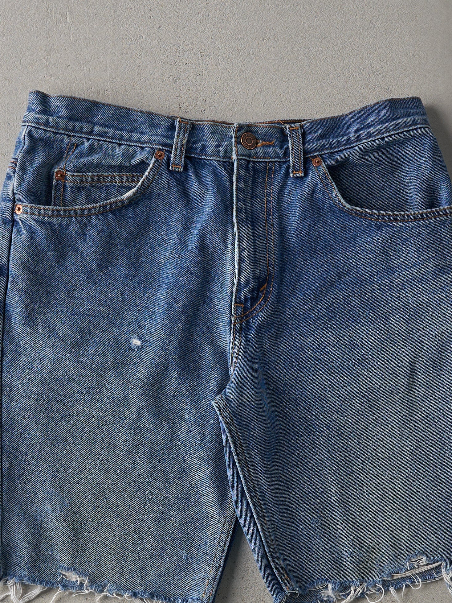 Vintage 90s Light Wash Levi's Orange Tab Cut Off Jean Shorts (32x8.5)