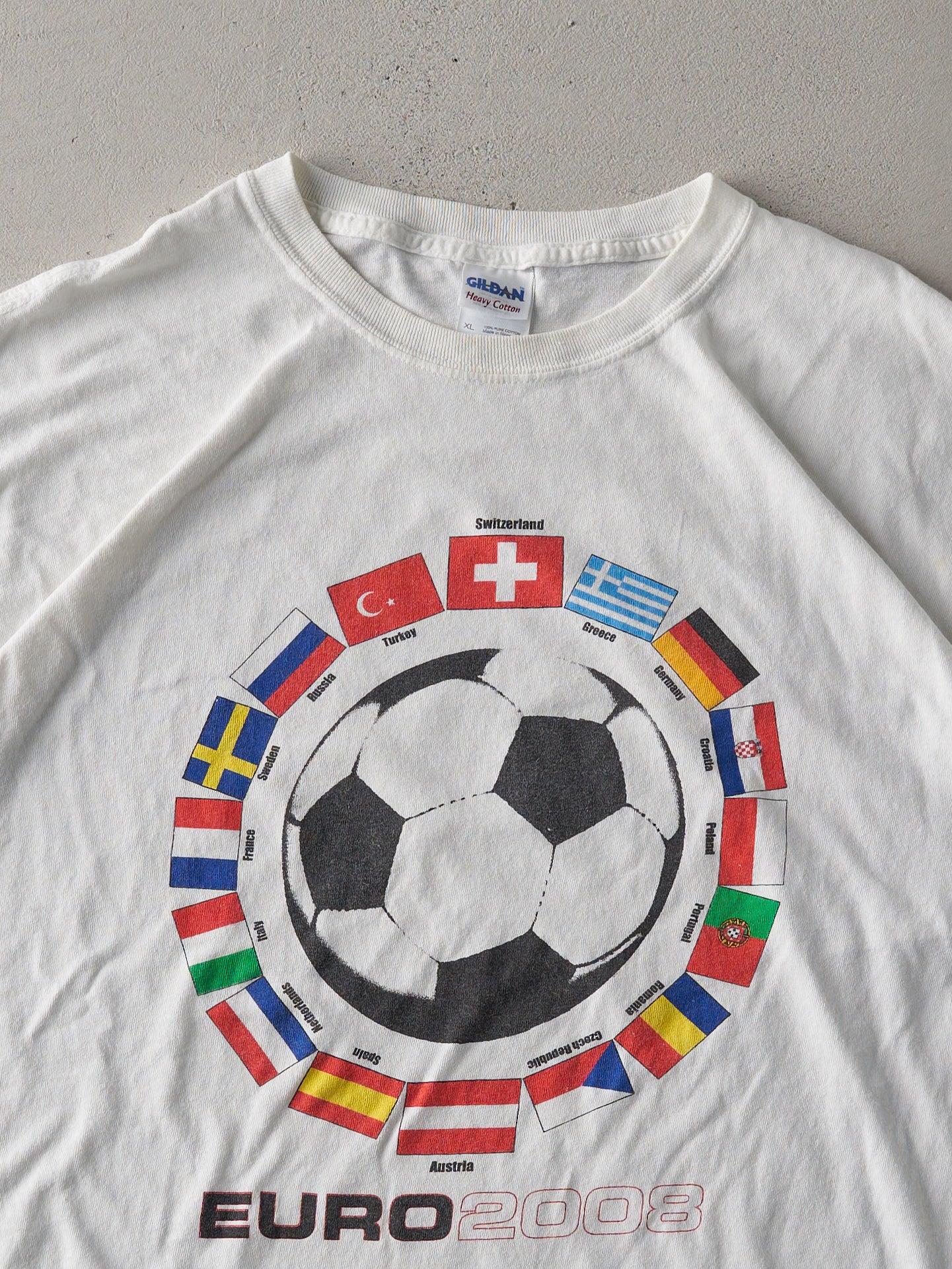 Vintage 08' White Euro Soccer Tee (L)