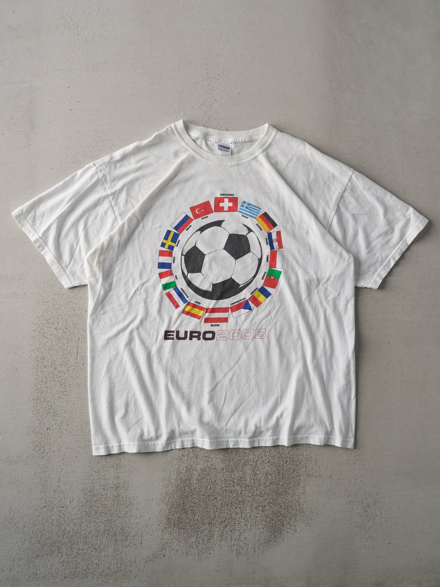 Vintage 08' White Euro Soccer Tee (L)