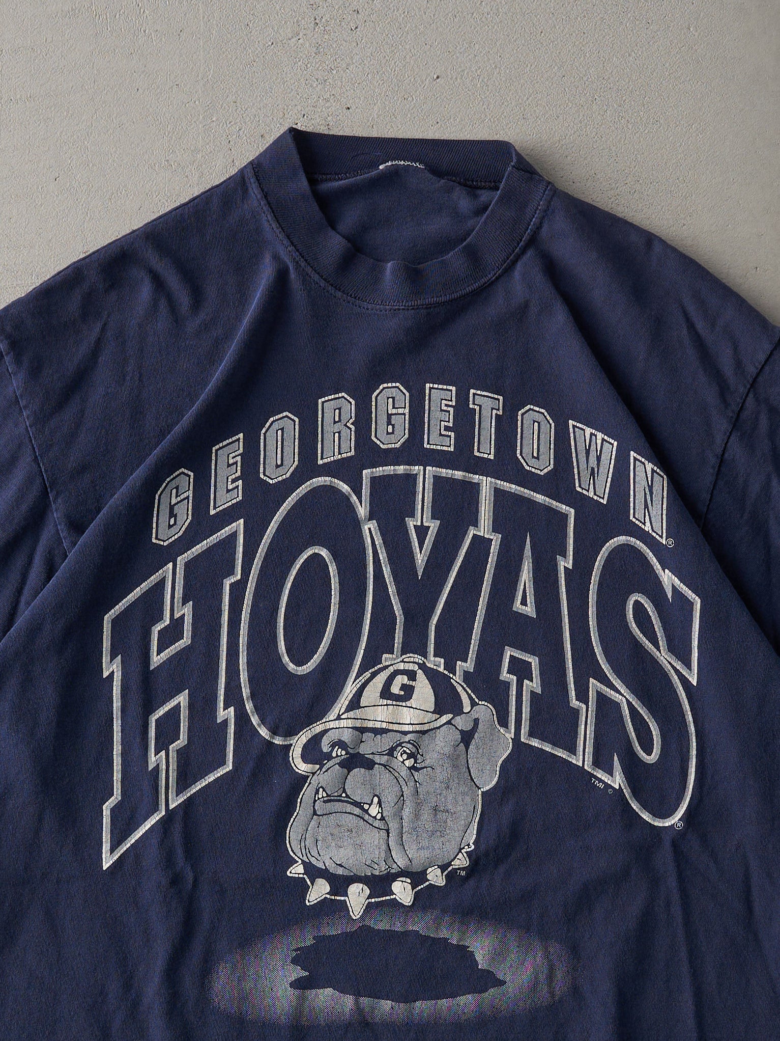 Vintage 90s Navy Blue Georgetown Hoyas Single Stitch Tee (M)