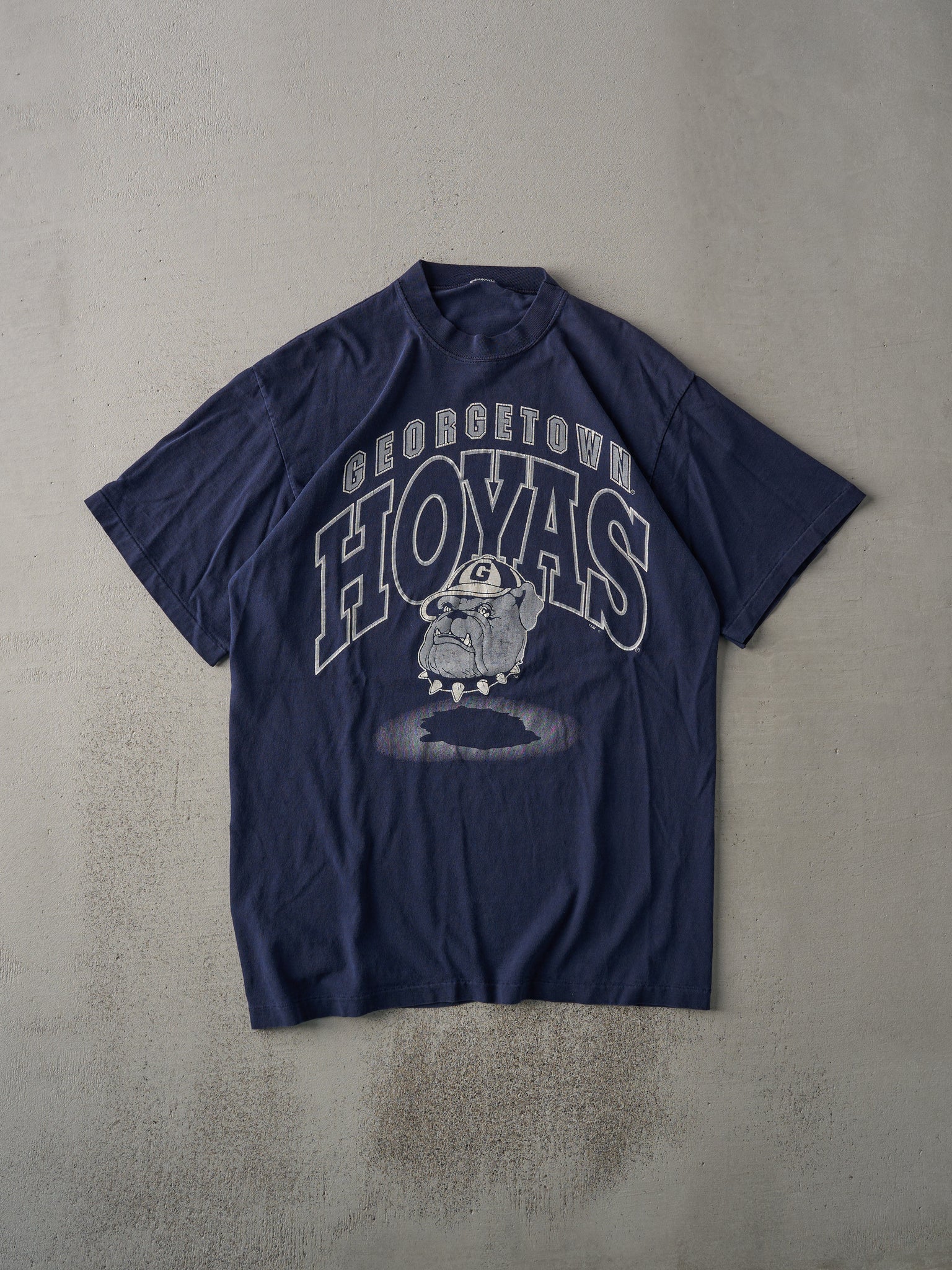 Vintage 90s Navy Blue Georgetown Hoyas Single Stitch Tee (M)