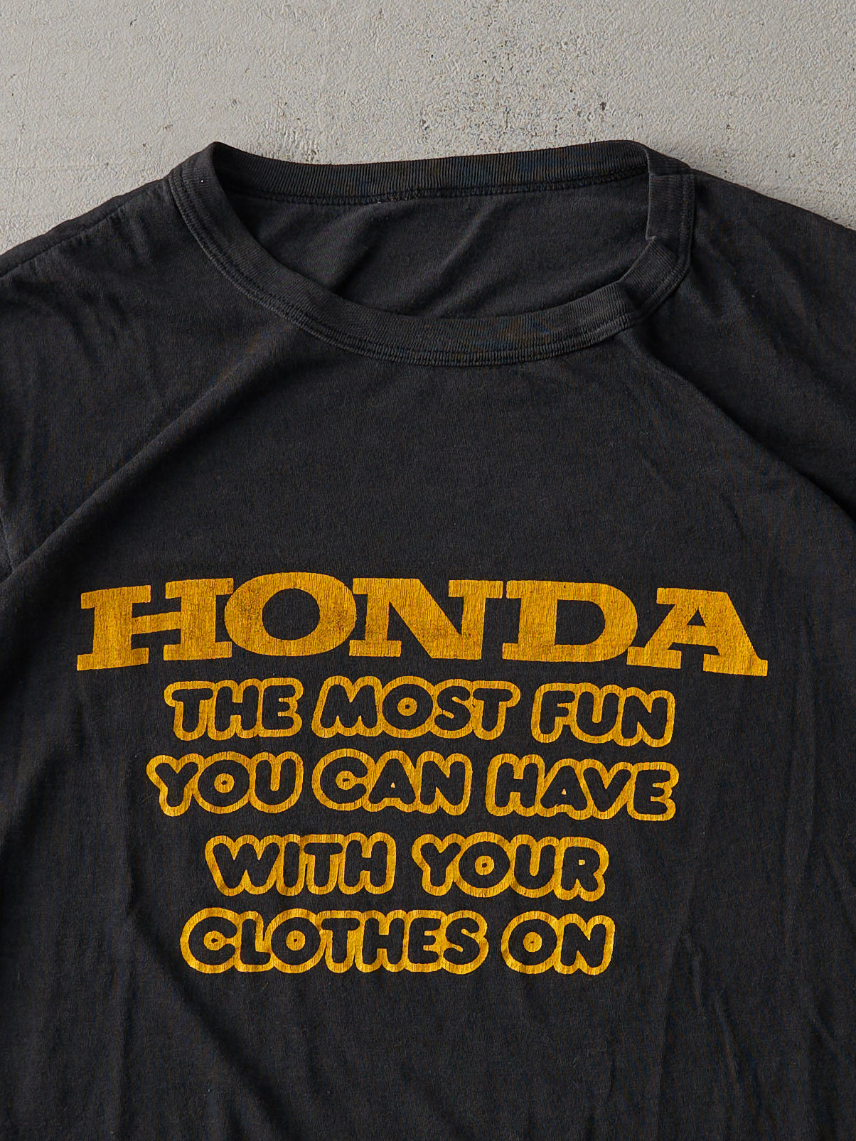 Vintage 80s Black Honda "Most Fun You Can Have" Ringer Tee (M)