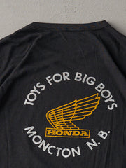 Vintage 80s Black Honda "Most Fun You Can Have" Ringer Tee (M)