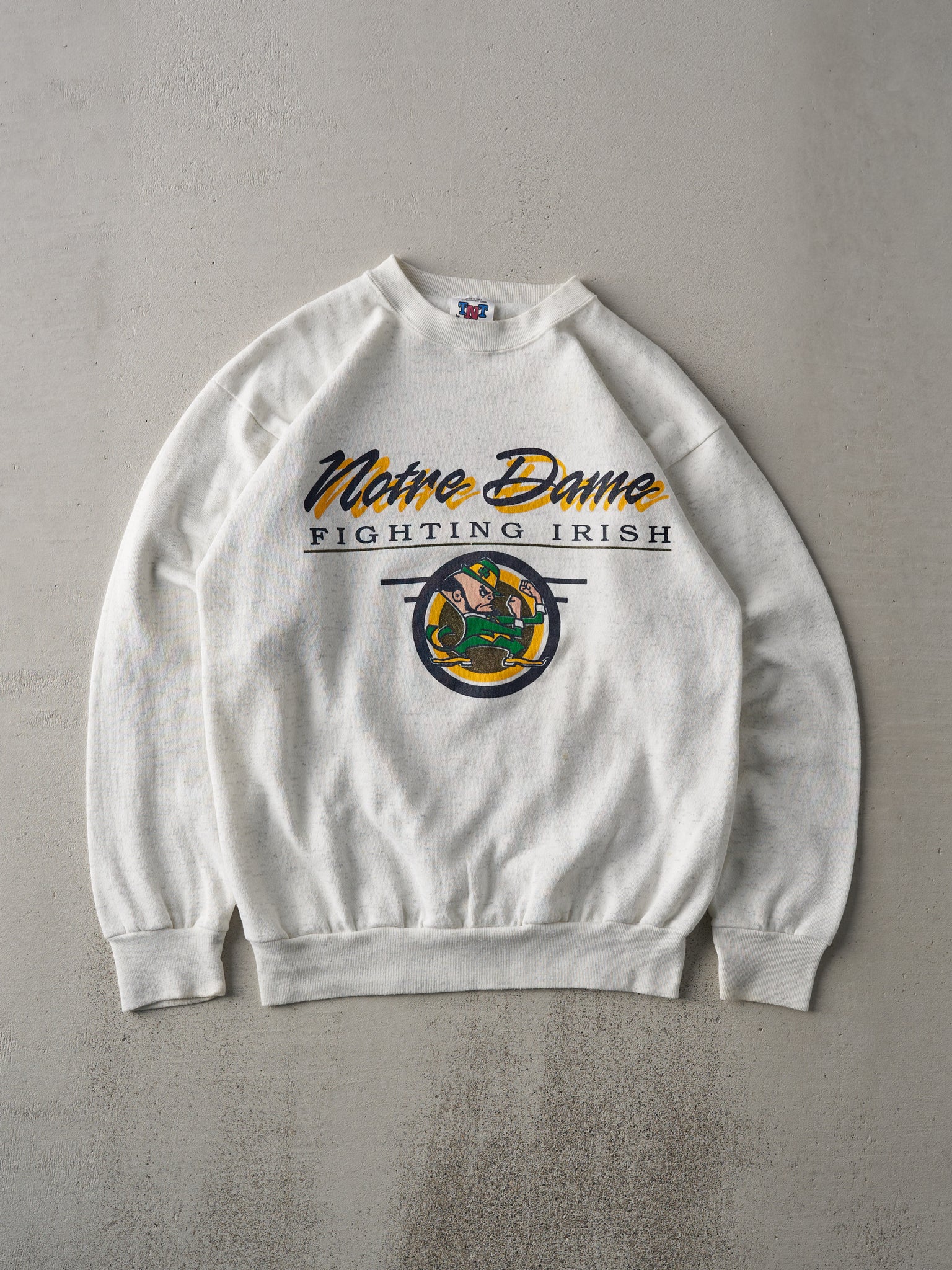 Vintage 90s Heather Grey Notre Dame Fighting Irish Crewneck (M)