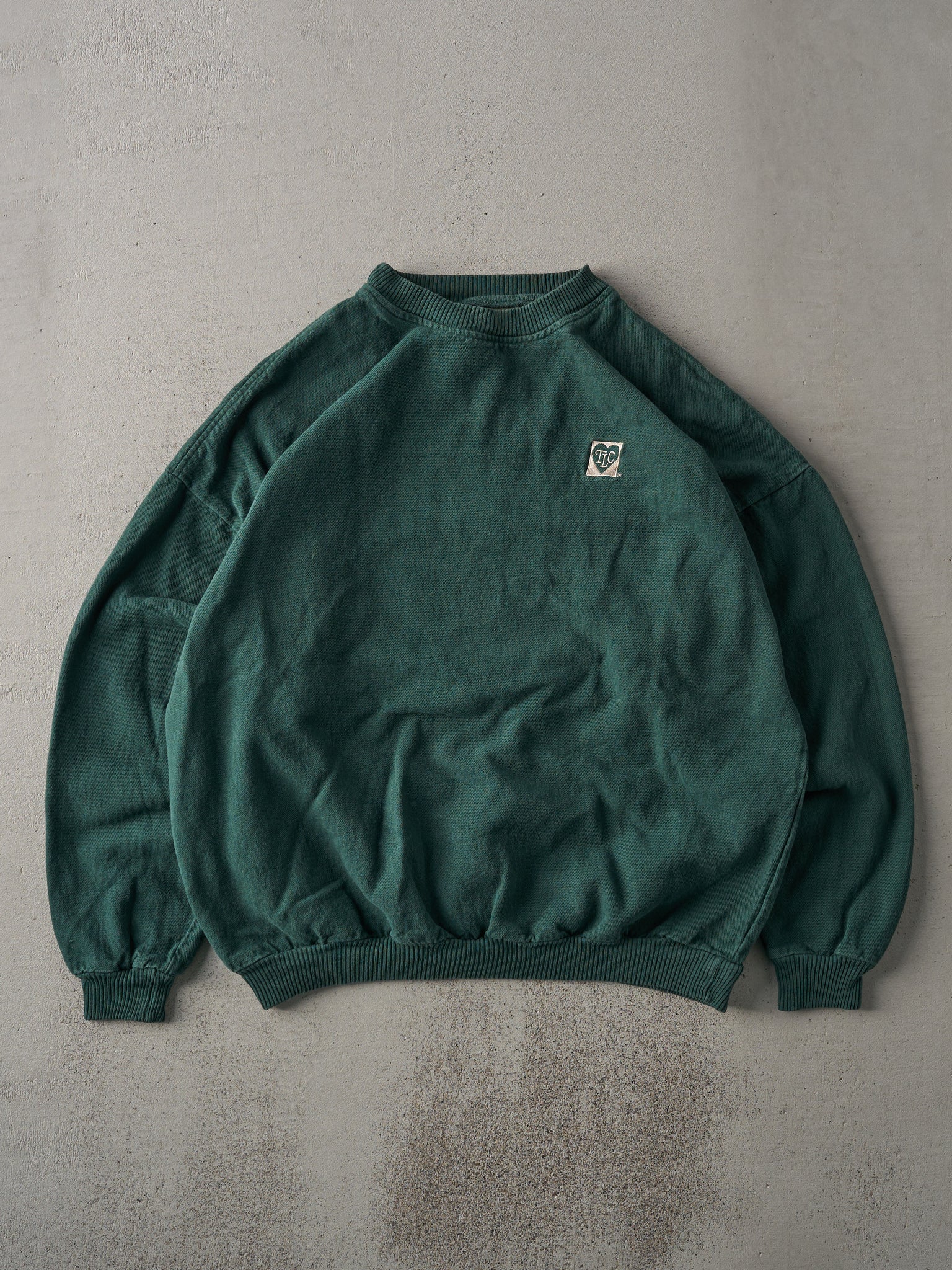 Vintage 90s Forest Green TLC Boxy Crewneck (XL)