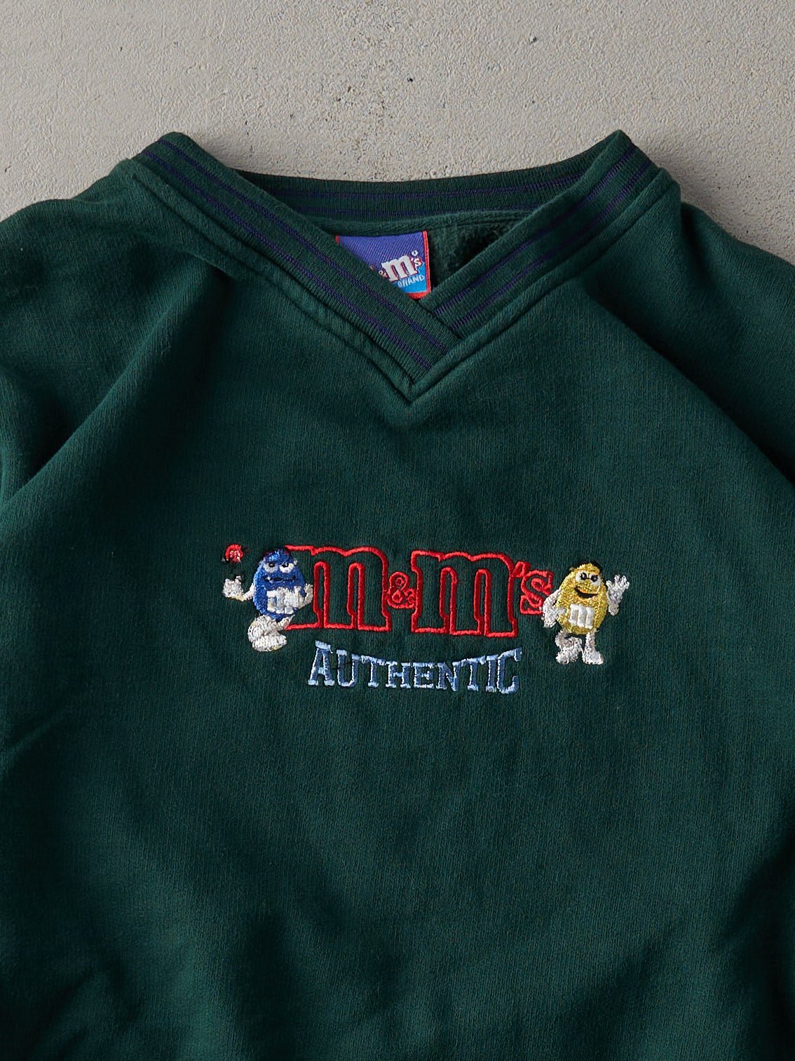 Vintage 90s Forest Green M&M Embroidered Crewneck (M)