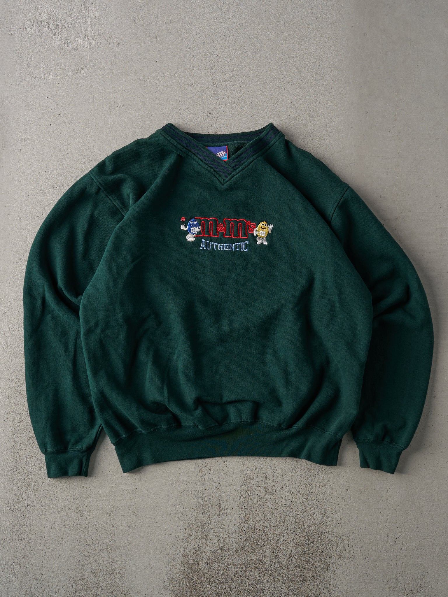 Vintage 90s Forest Green M&M Embroidered Crewneck (M)