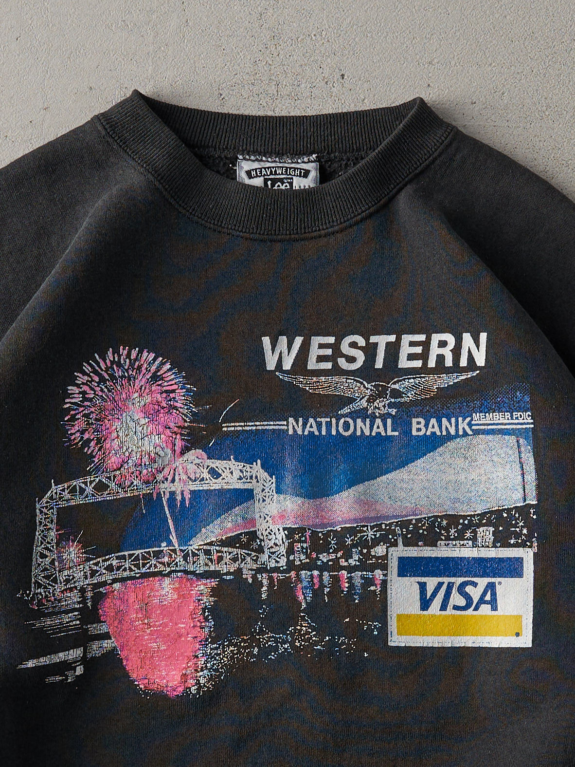 Vintage 90s Black Western National Bank Crewneck (L)