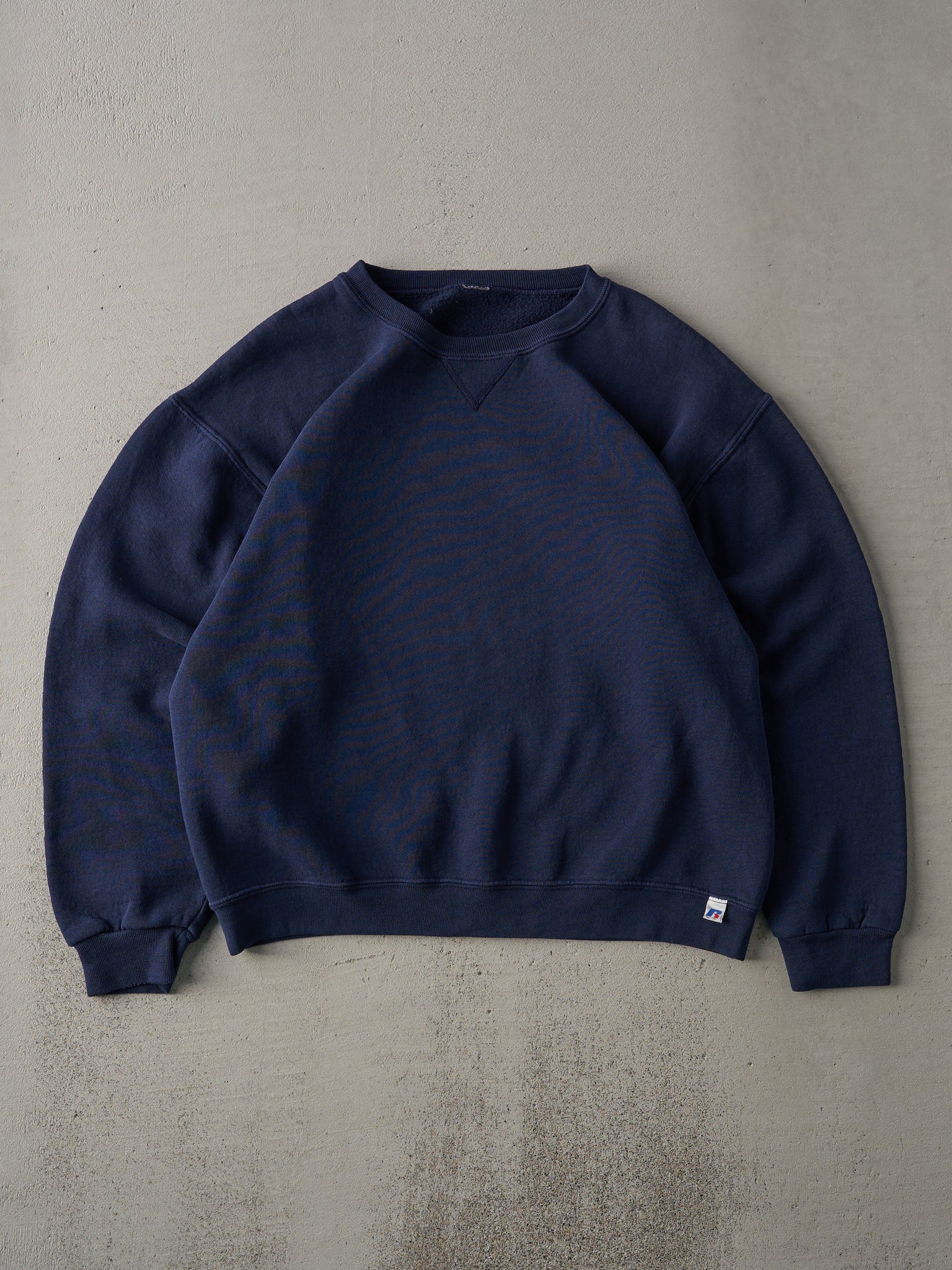 Vintage 90s Navy Blue Russell Athletics Blank Crewneck (M)