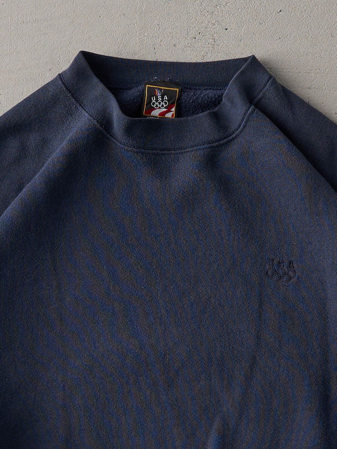 Vintage 90s Navy JCPenny Embroidered Blank Boxy Crewneck (L)