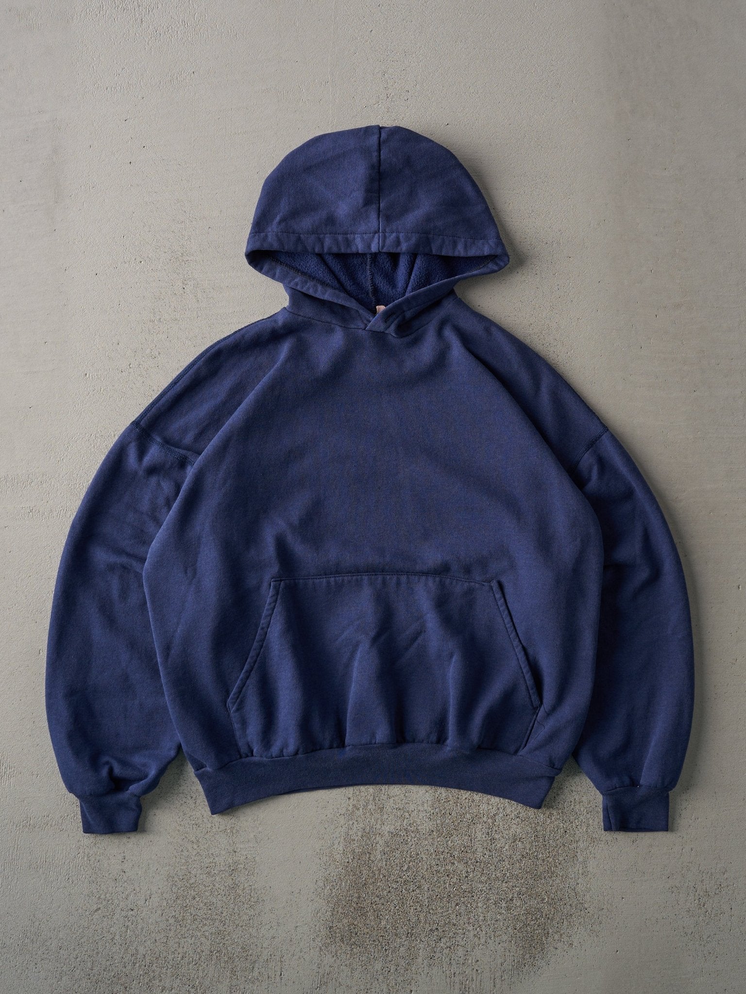 Vintage 90s Navy Blue Blank Hoodie (L)
