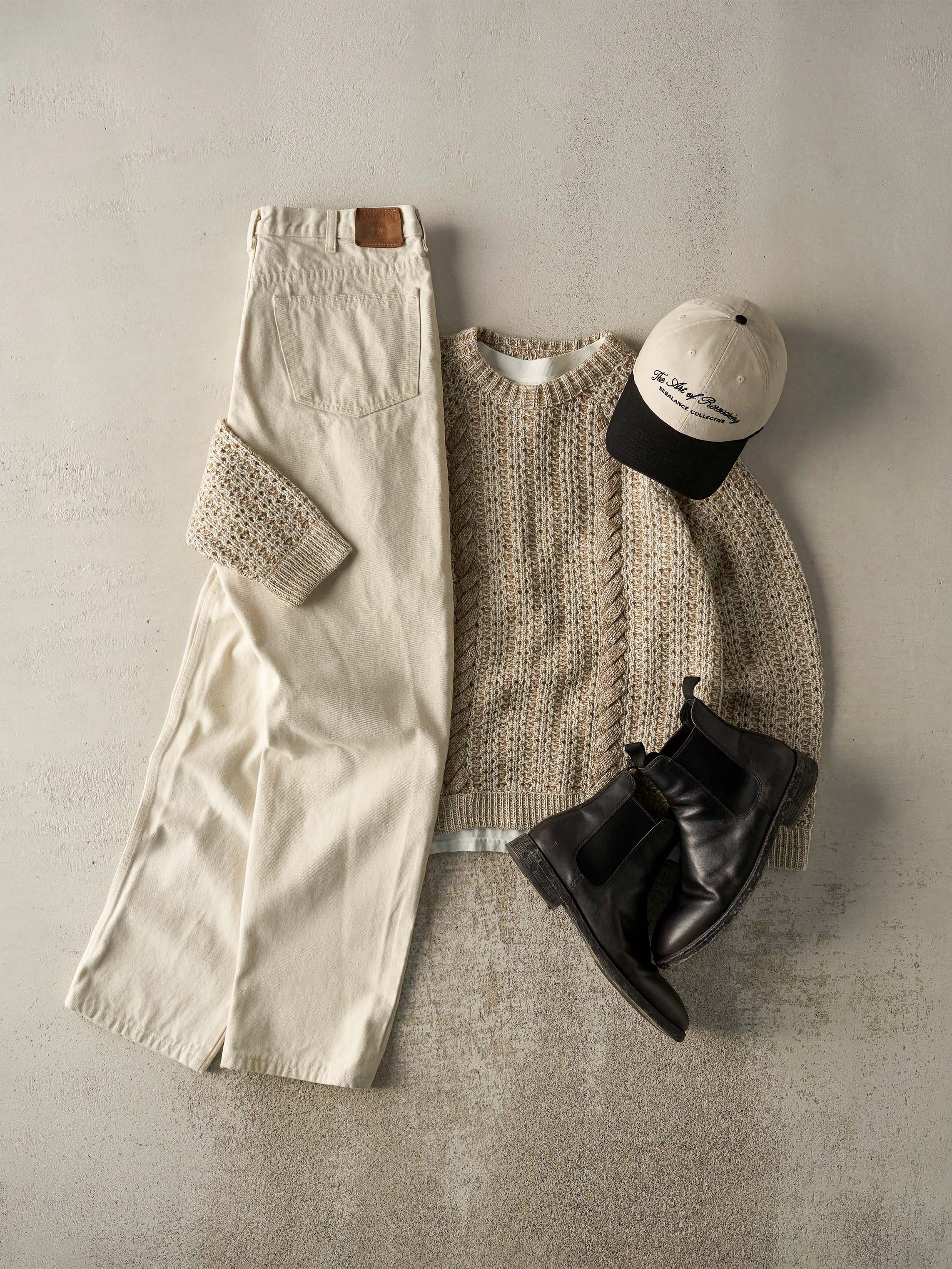 Vintage 90s Beige Lands End Pants (34x32.5)