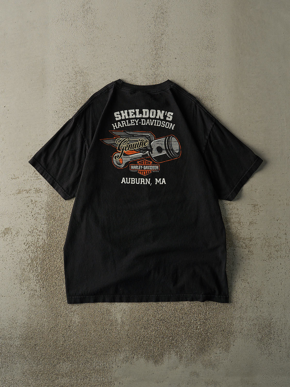 18' Black Auburn MA Harley Davidson Tee (L/XL)