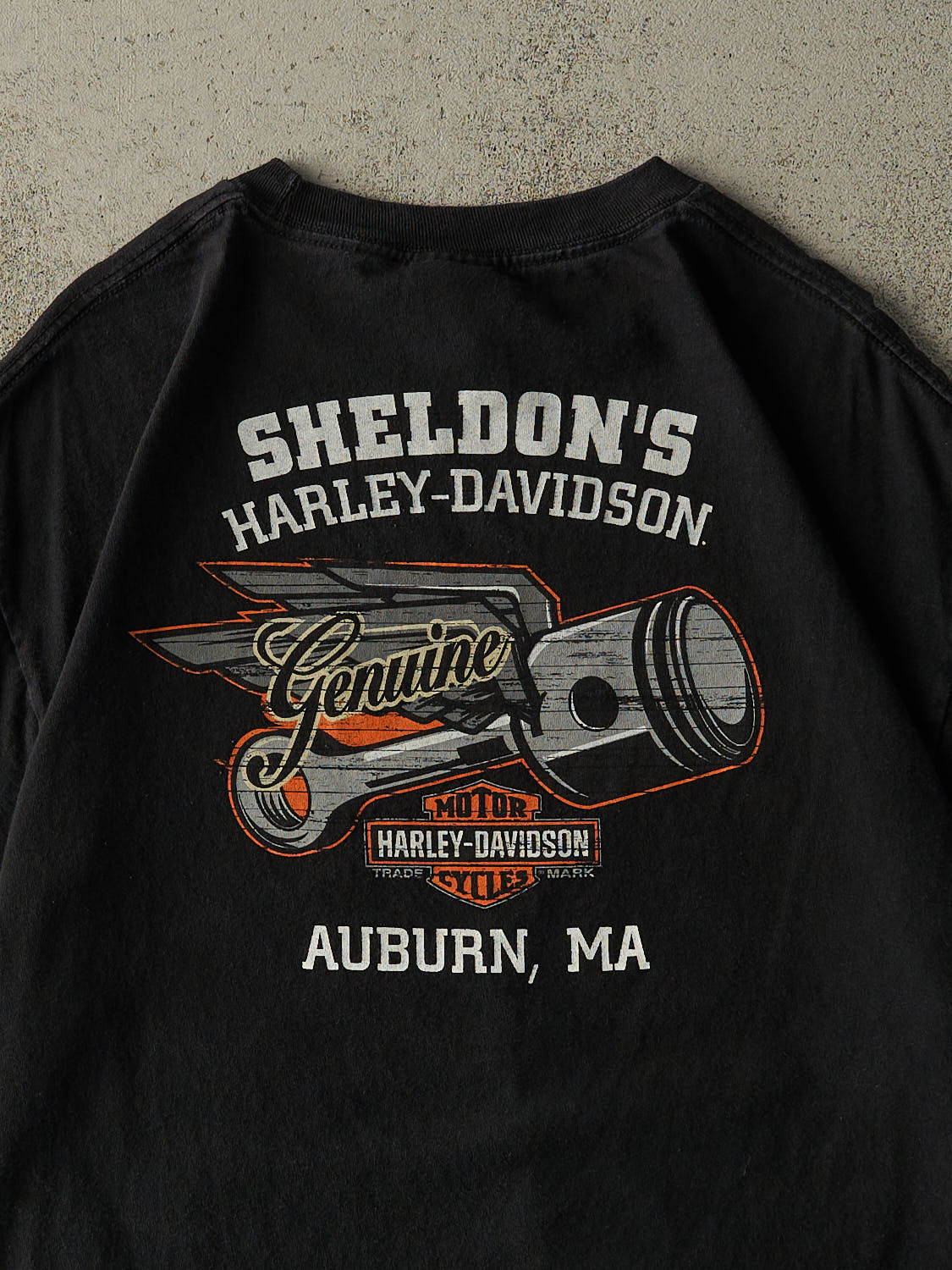 18' Black Auburn MA Harley Davidson Tee (L/XL)