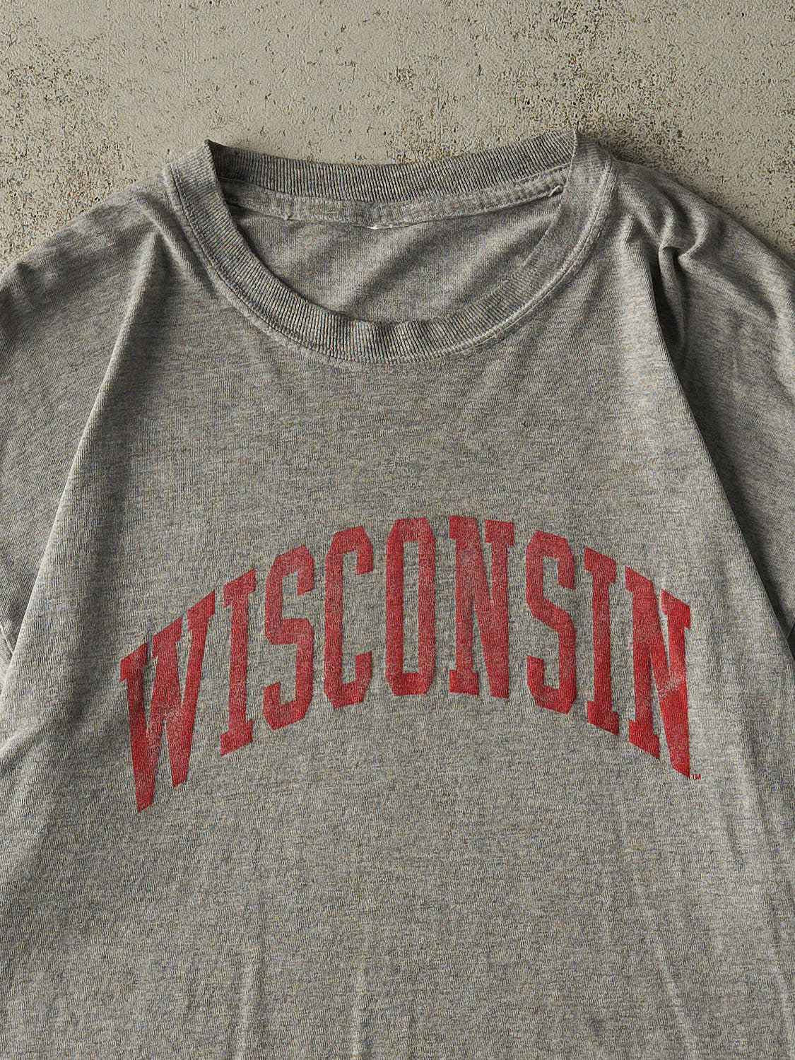 Vintage 90s Grey University of Wisconsin Tee (L/XL)