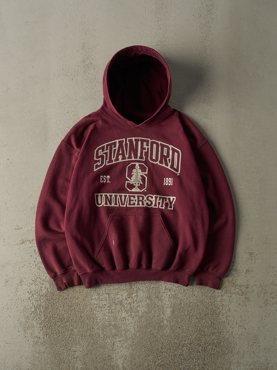 Vintage Y2K Burgundy Stanford University Hoodie (S/M)
