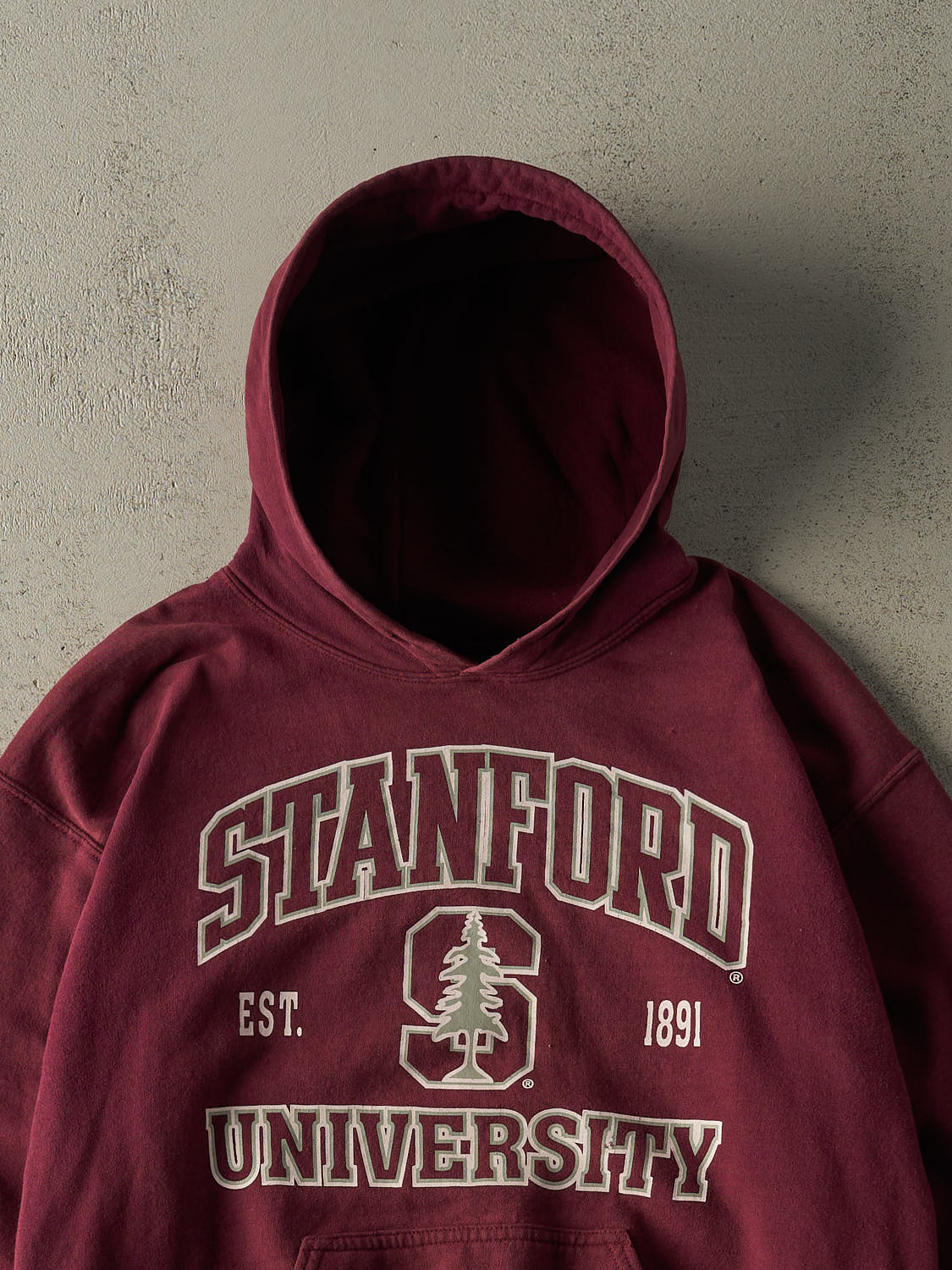 Vintage Y2K Burgundy Stanford University Hoodie (S/M)