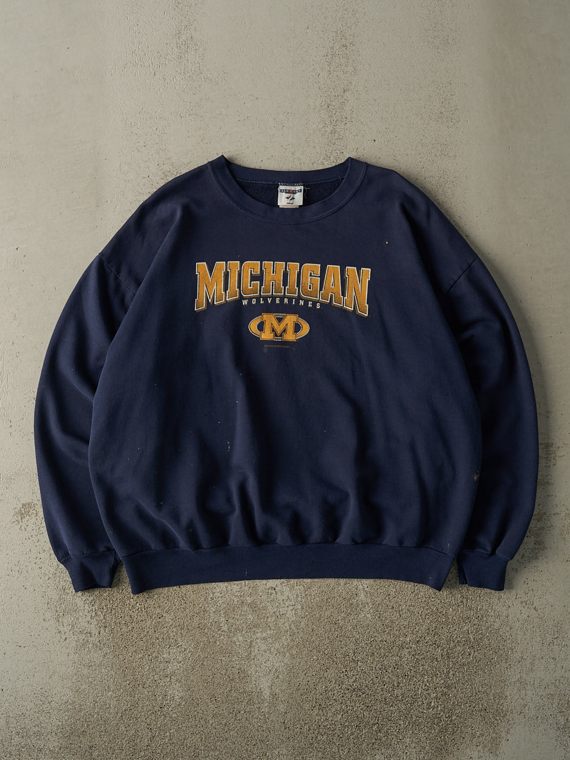 Vintage 90s Navy Blue University of Michigan Wolverines Crewneck (L/XL)