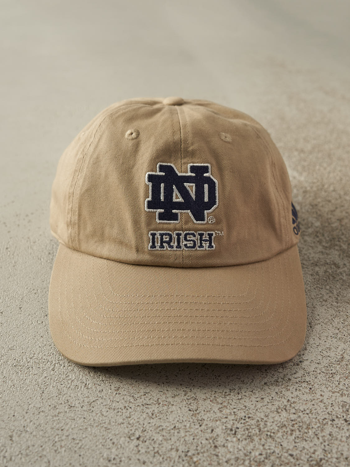 Vintage Y2K Beige Notre Dame Fighting Irish x Adidas Strapback