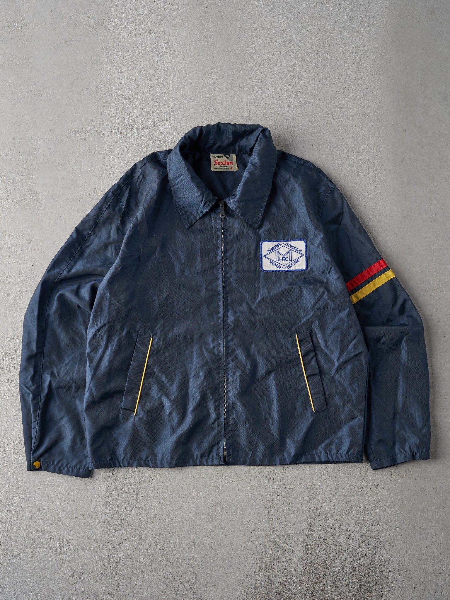 Vintage 80s Navy Nylon Maritime Hydraulic Repair Centre Jacket (L/XL)