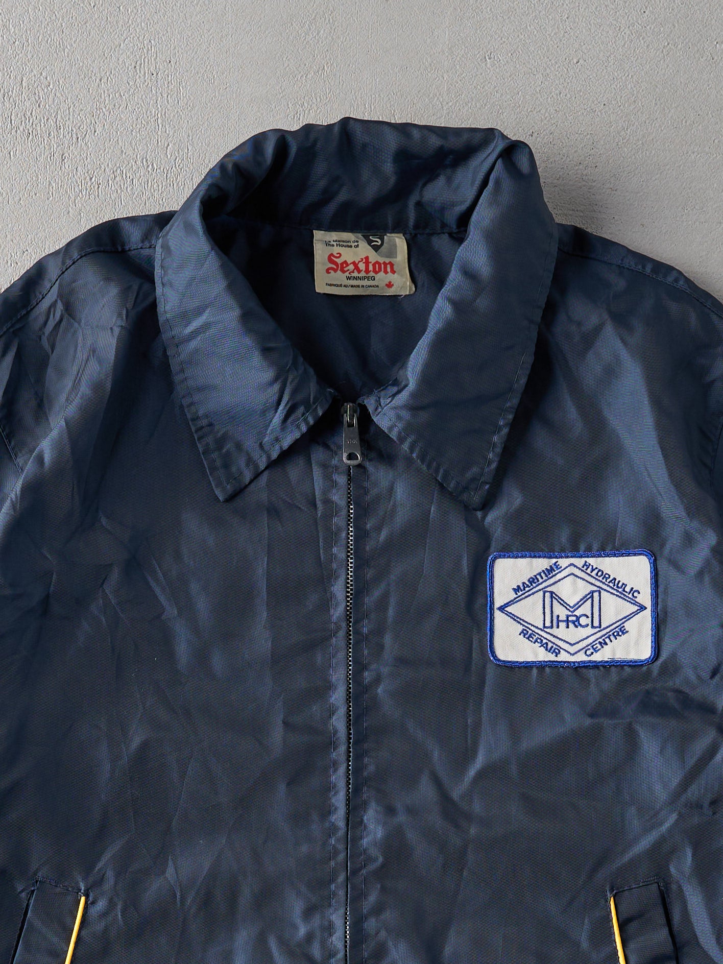 Vintage 80s Navy Nylon Maritime Hydraulic Repair Centre Jacket (L/XL)