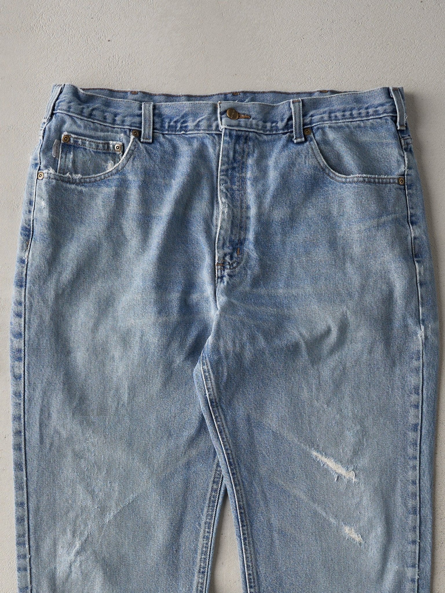 Vintage 90s Washed Blue Carhartt Denim Jeans (37x29)