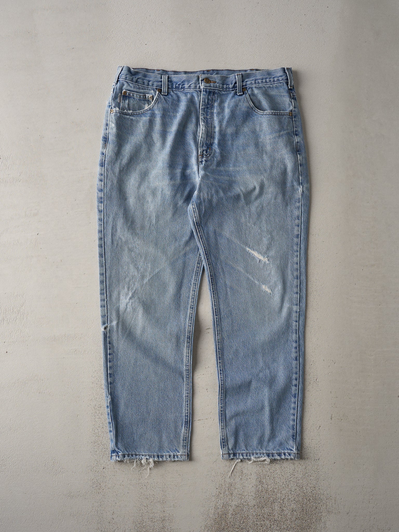 Vintage 90s Washed Blue Carhartt Denim Jeans (37x29)