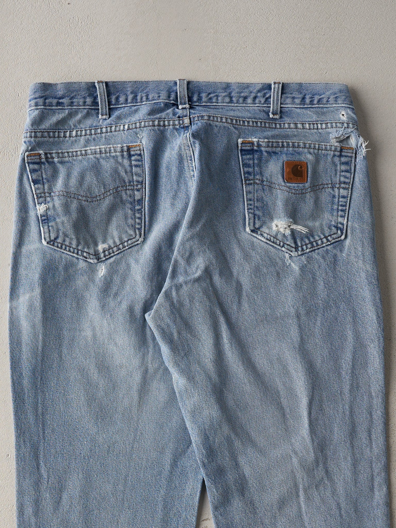 Vintage 90s Washed Blue Carhartt Denim Jeans (37x29)
