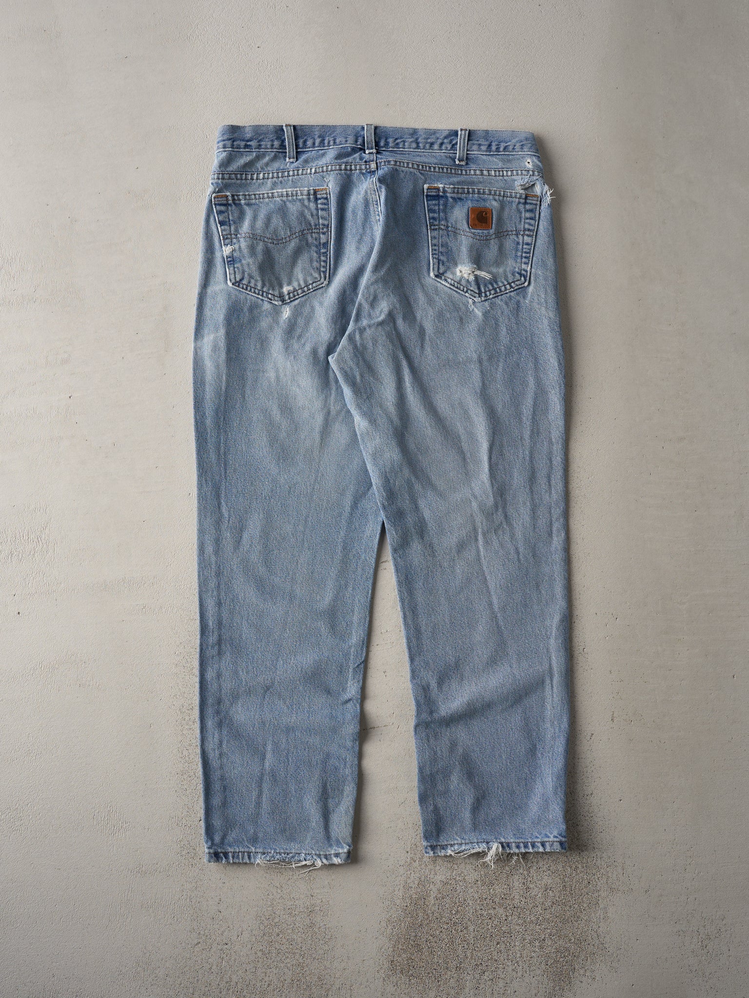 Vintage 90s Washed Blue Carhartt Denim Jeans (37x29)